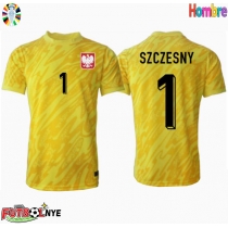 Camiseta Polonia Wojciech Szczesny #1 Portero Primera Equipación Eurocopa 2024 manga corta